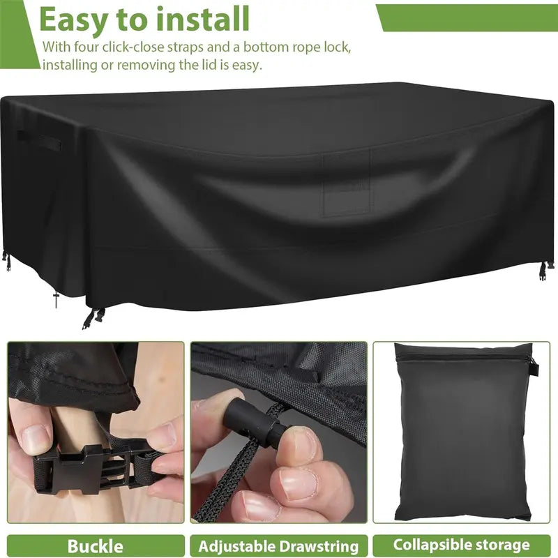 Extra Large Waterproof Patio Furniture Cover 124 × 63 in