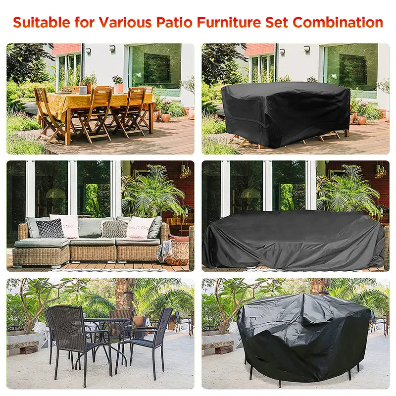 Extra Large Waterproof Patio Furniture Cover 124 × 63 in