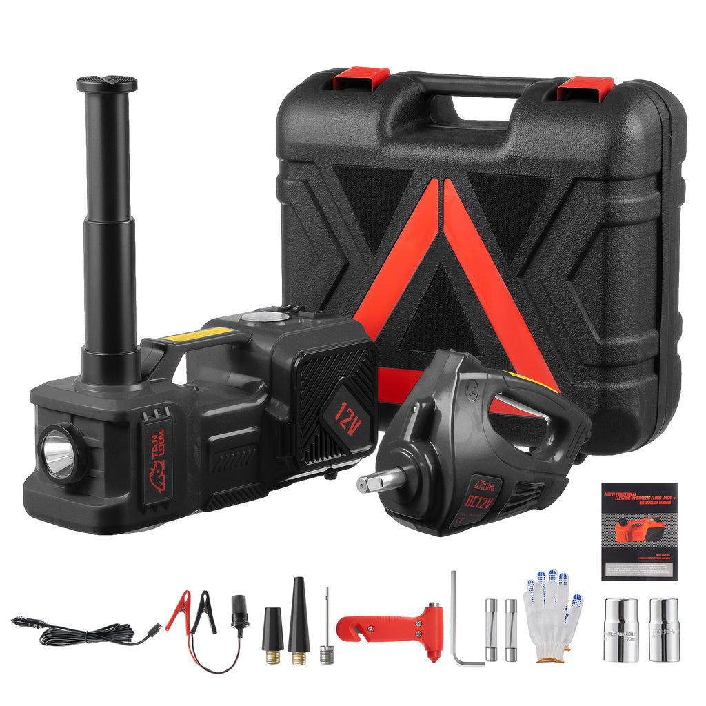 5-Ton Electric Hydraulic Car Jack with Air Pump & LED Light