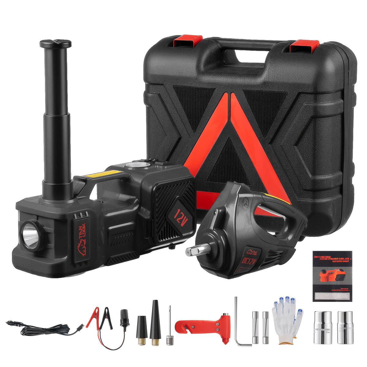 5-Ton Electric Hydraulic Car Jack with Air Pump & LED Light