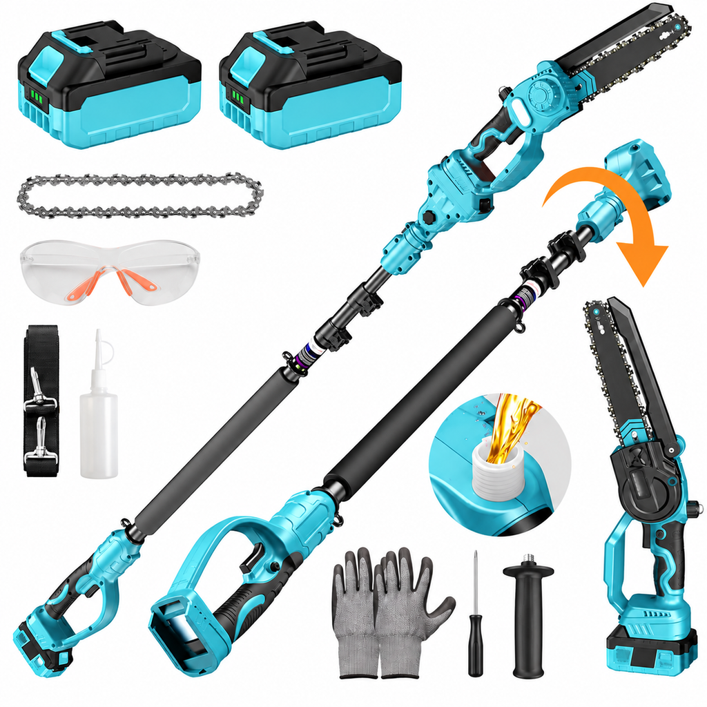 🌳Garden Find | 2-in-1 Cordless Pole Saw & 8" Mini Chainsaw with 2 Batteries