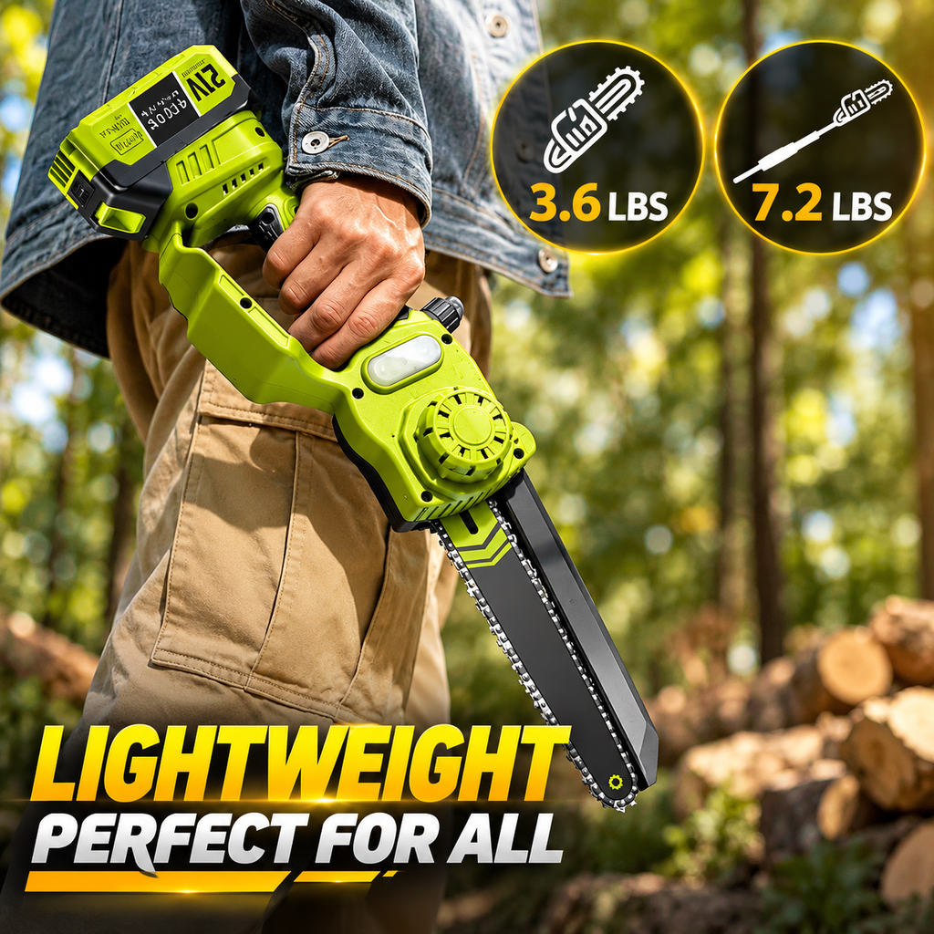 🌳Garden Find | 2-in-1 Cordless Pole Saw & 8" Mini Chainsaw with 2 Batteries