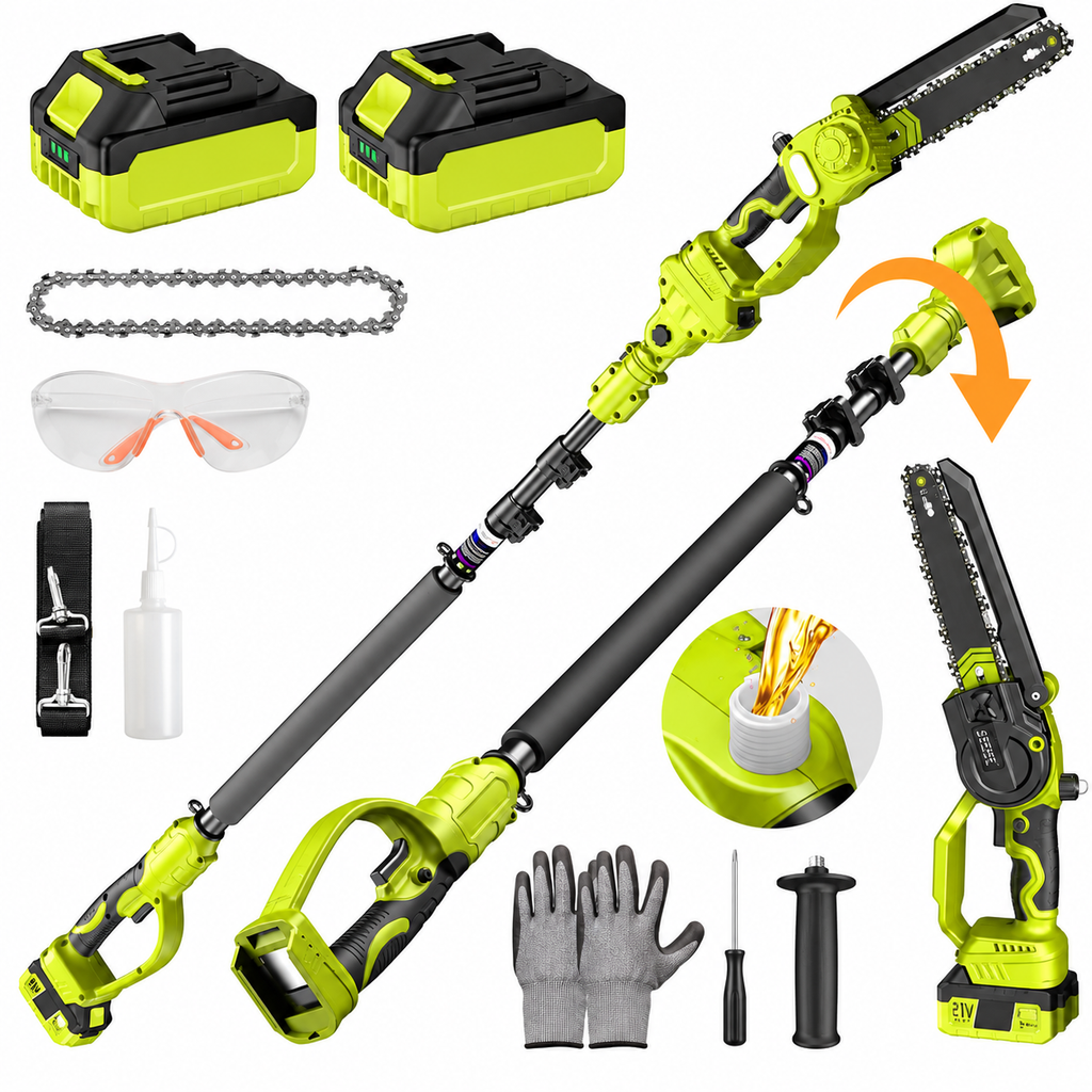 🌳Garden Find | 2-in-1 Cordless Pole Saw & 8" Mini Chainsaw with 2 Batteries